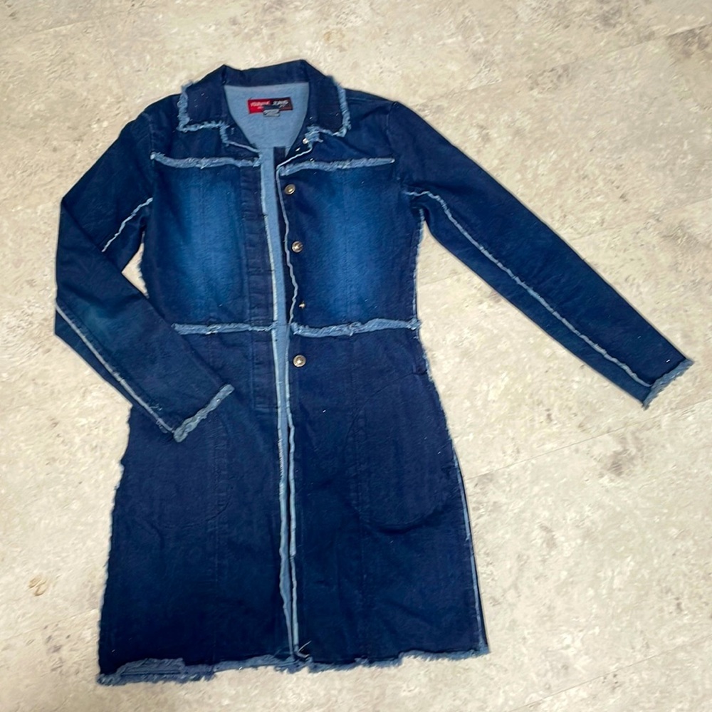 Younique jeans duster coat jacket small